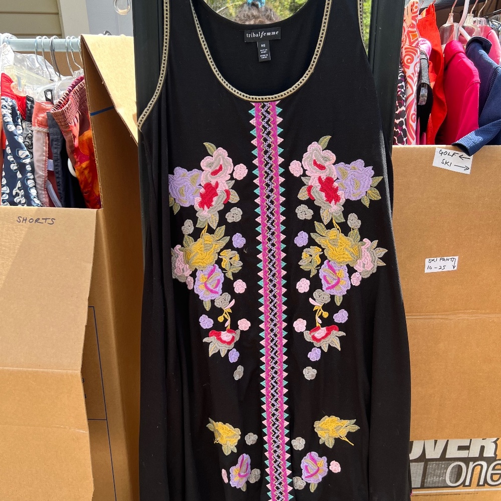 Embroidered flare dress